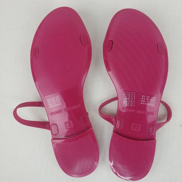 Stuart Weitzman Women's Sawyer Jelly Slide Sandals Pink - Picture 9 of 10